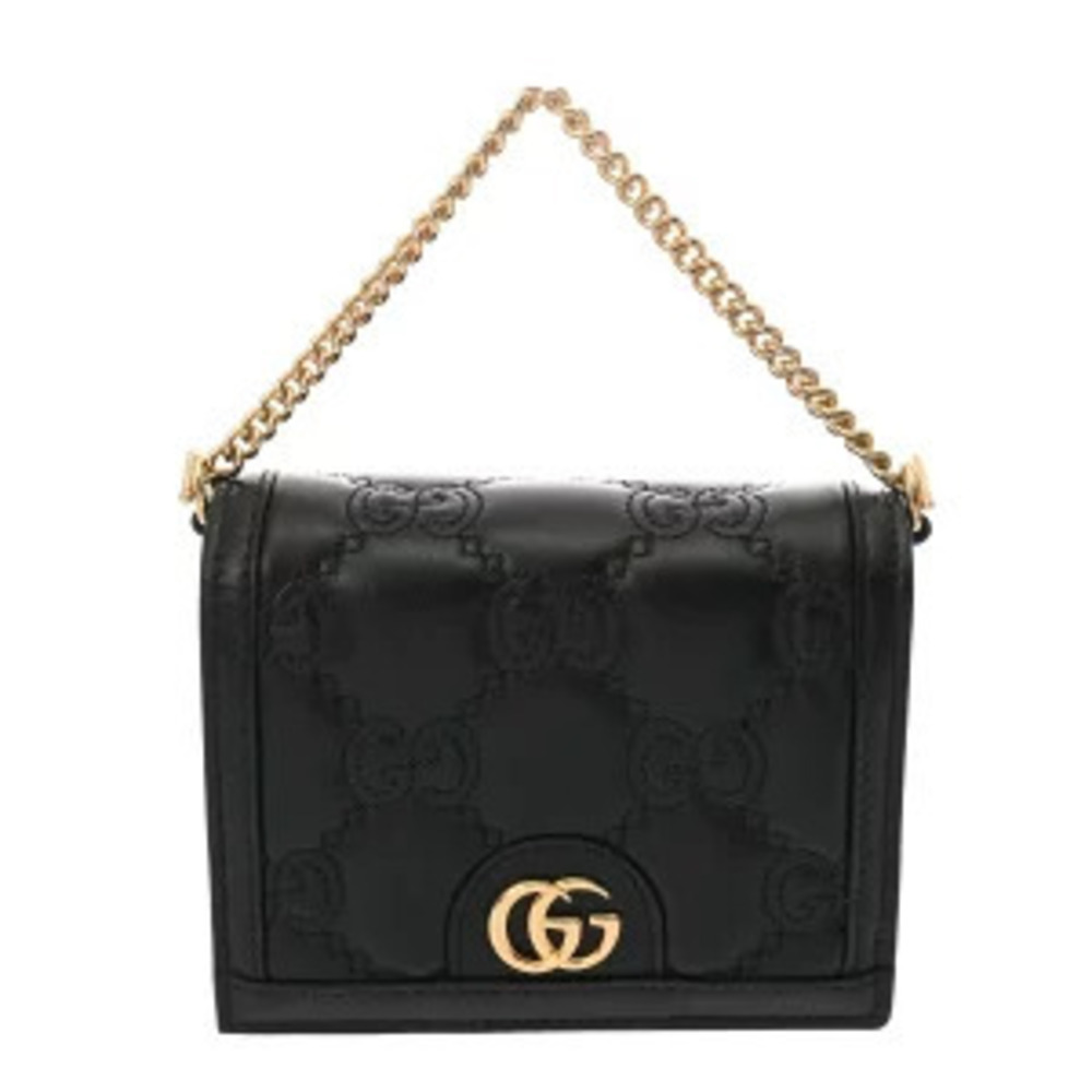 Gucci GG Matelasse Shoulder Bag Black Leather